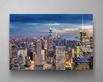 NEW YORK Wall Art, New York City Print, Canvas Wall Art, Gallery Wall Prints, New York Poster, Office Decor, Home Decor, City Skyline Art