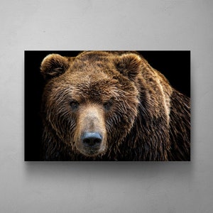 BROWN BEAR, Bear GRIZZLY, Large Canvas Forest Animal Art, Printable Art Bear Decor, Bear Painting, Large Canvas Wall Art, Housewarming Gift