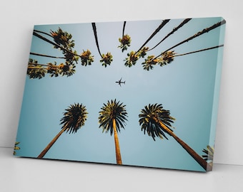 Los Angeles Palm Tree Canvas Wall Art, Aircraft Print