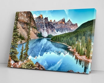 Banff National Park Canvas Print, Lake and Mountain Landscape