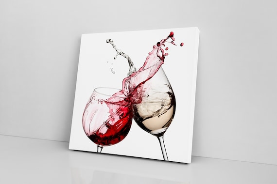 Red and White Wine Splash, WINE Glasses, Kitchen Decor, Wine Gifts, Kitchen  Wall Decor Canvas, Birthday Gifts for Her, Housewarming Gifts 