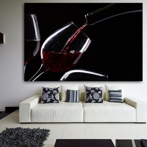 Red Wine Canvas Print | Modern Kitchen Wall Art 画像 3