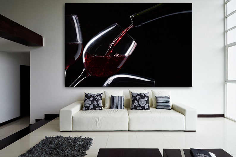 Red Wine Canvas Print | Modern Kitchen Wall Art 画像 3
