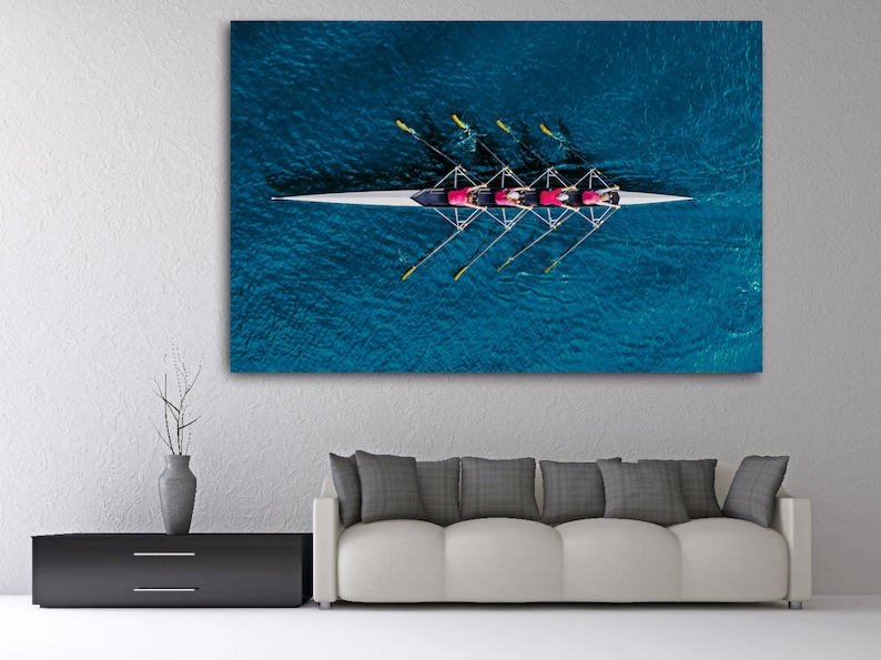 Rowing Team Canvas Print, Water Sport Wall Art - Etsy