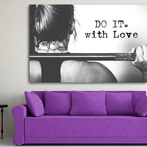 Motivational Gym Canvas | 'Do It With Love' Wall Art image 3