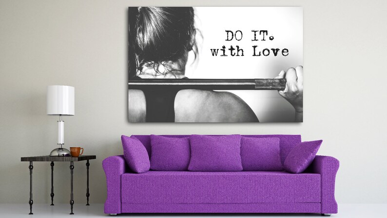 Motivational Gym Canvas | 'Do It With Love' Wall Art image 3
