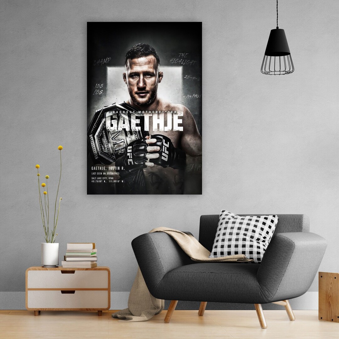 Justin Gaethje UFC BMF Champion Wall Art, MMA Legends High Quality