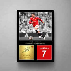 Cristiano Ronaldo 7, Canvas Wall Art, Motivational Art Sports Stars, Ronaldo Poster, Soccer Room Decor, Framed CANVAS, Soccer Gifts Ornament