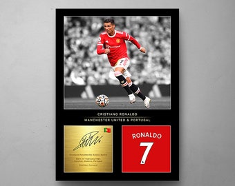 Cristiano Ronaldo 7, Canvas Wall Art, Motivational Art Sports Stars, Ronaldo Poster, Soccer Room Decor, Framed CANVAS, Soccer Gifts Ornament