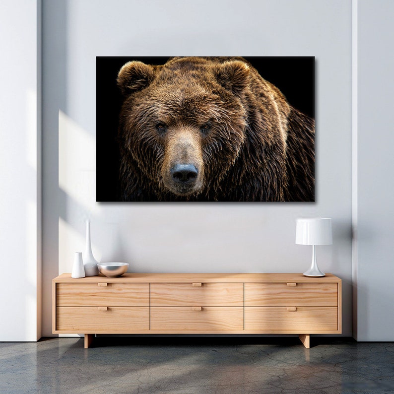 BROWN BEAR Bear GRIZZLY Large Canvas Forest Animal Art - Etsy