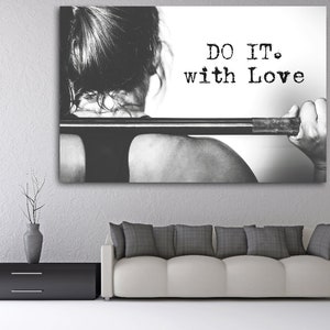 Motivational Gym Canvas | 'Do It With Love' Wall Art image 4
