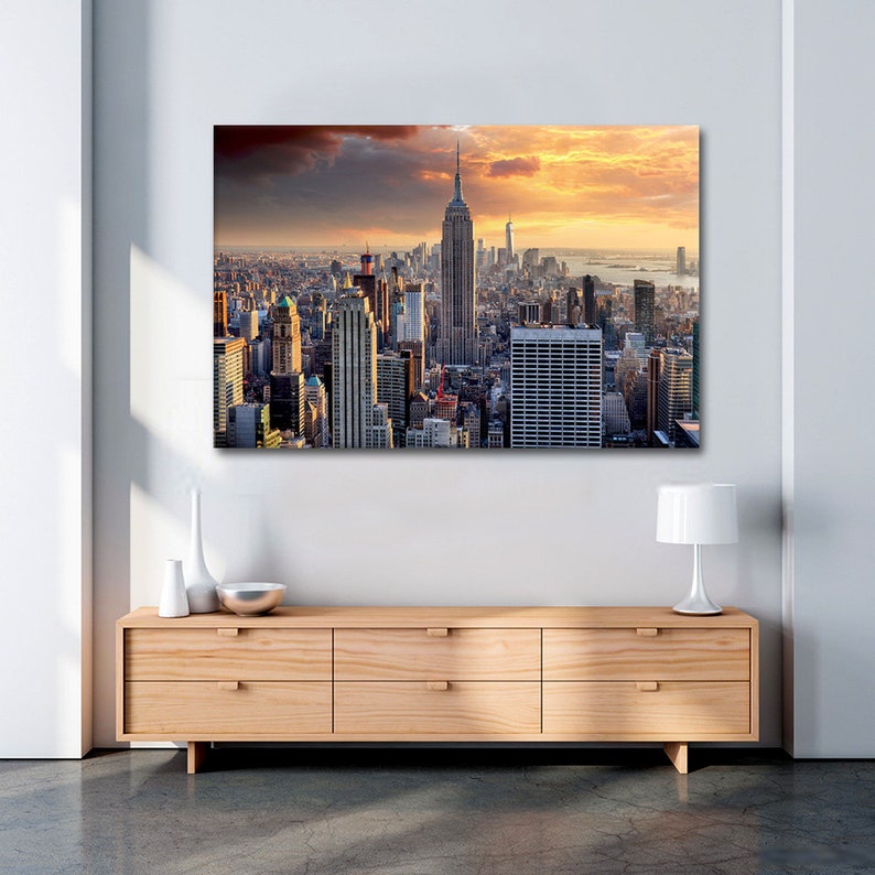 New York City Skyline Canvas Print, Gallery Wall Art - Etsy