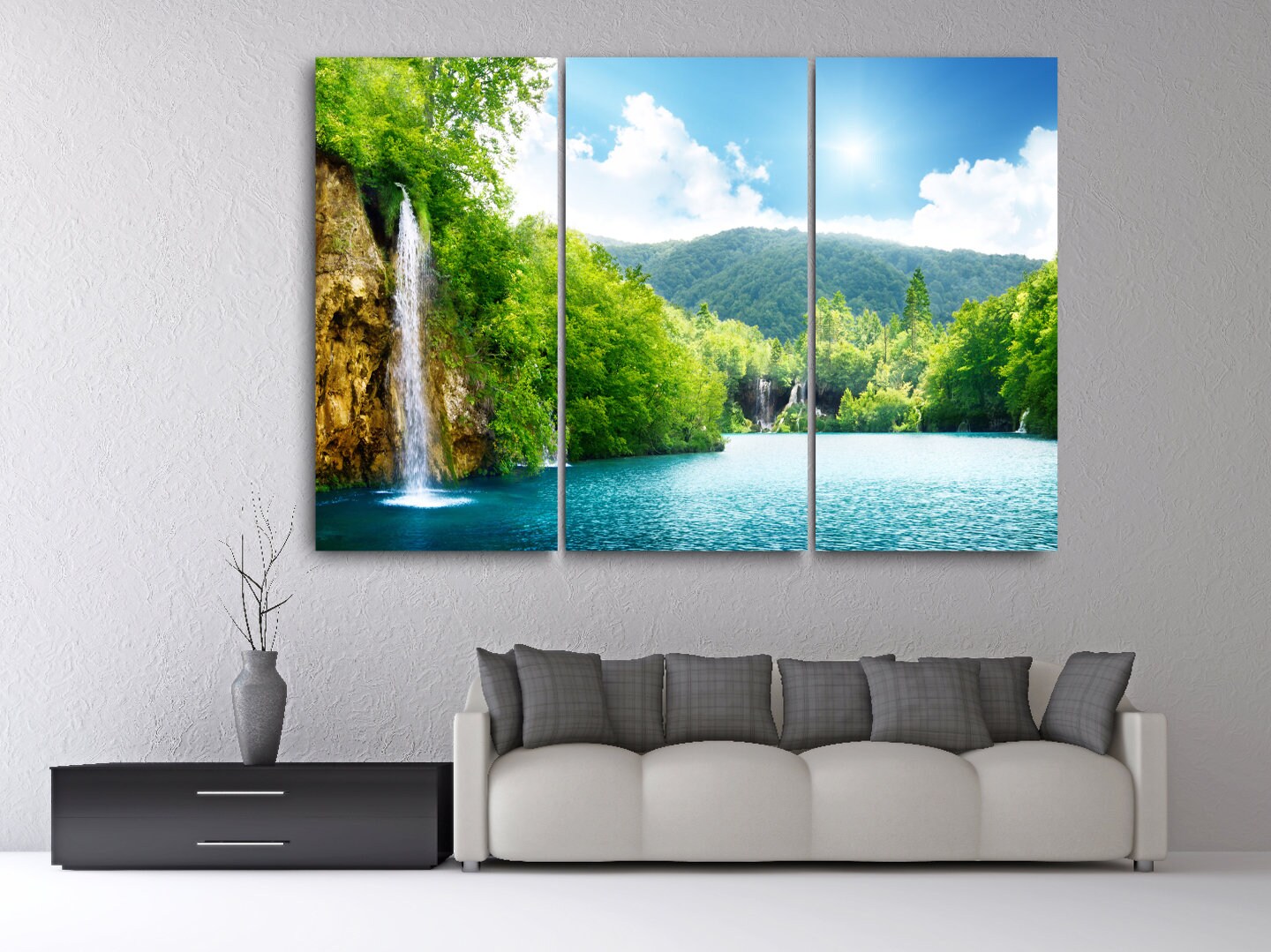 Waterfall Canvas Print | Deep Forest Scenery, Natural Wall Art - Etsy
