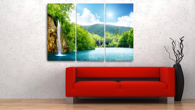 Waterfall Canvas Print | Deep Forest Scenery, Natural Wall Art - Etsy