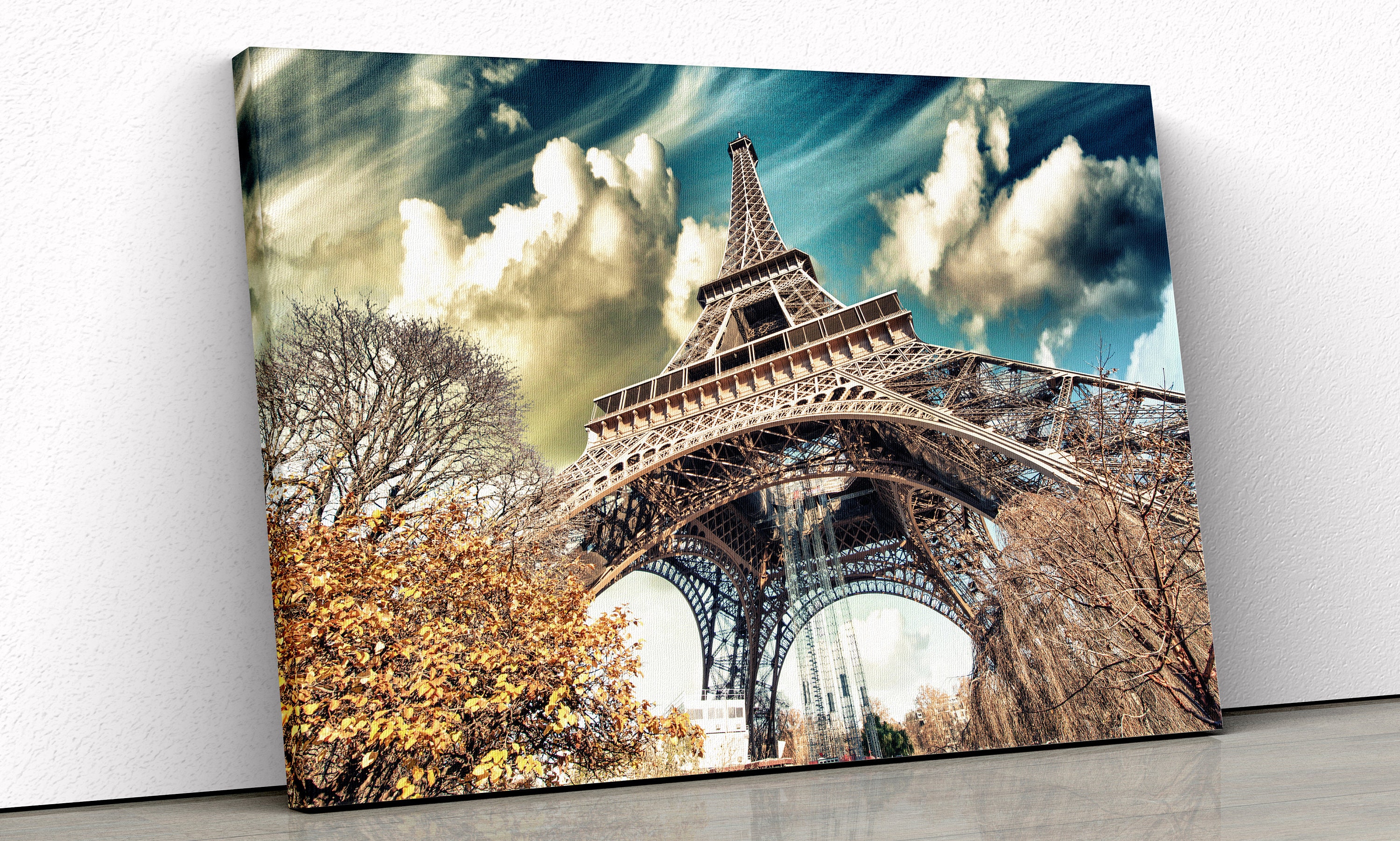 Torre Eiffel París / Decoración de otoño / Arte mural de la Torre Eiffel / Arte mural de lienzo / Decoración de arte mural de París / Pintura de la Torre Eiffel / Decoración de apartamentos /