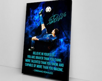 Cristiano Ronaldo Canvas Art - Inspirational Quote, Framed Wall Decor