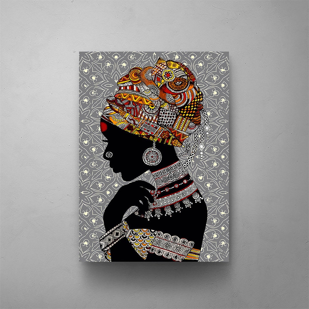 African Women Canvas Wall Art, African American Bedroom Art, Home Wall