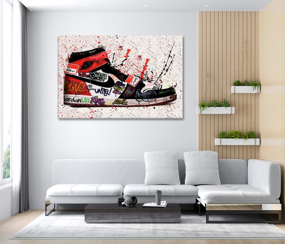 Jordan Shoe Hype Sneaker Canvas Print Air Jordan Sneaker Wall - Etsy