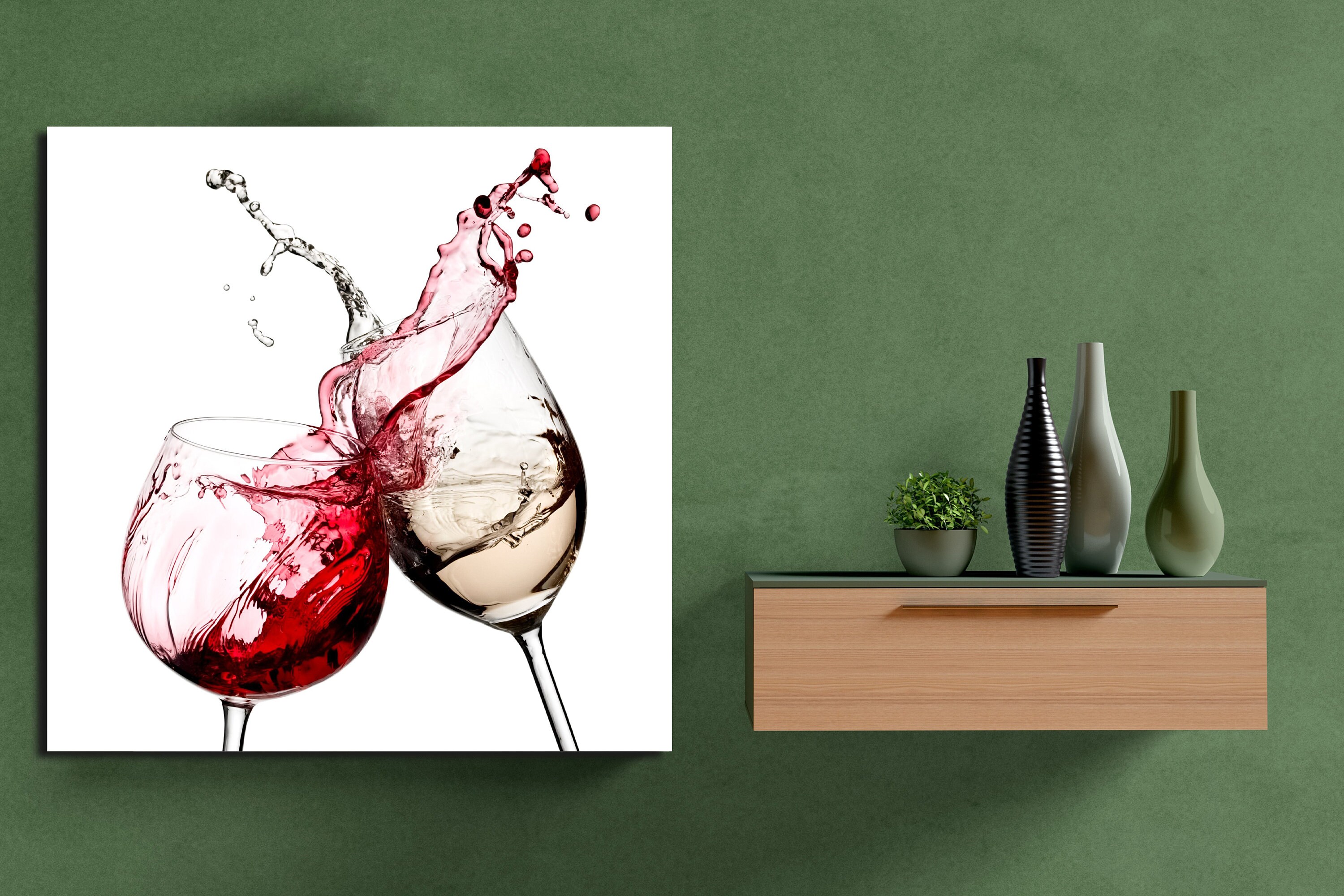 Red and White Wine Splash, WINE Glasses, Kitchen Decor, Wine Gifts, Kitchen  Wall Decor Canvas, Birthday Gifts for Her, Housewarming Gifts 