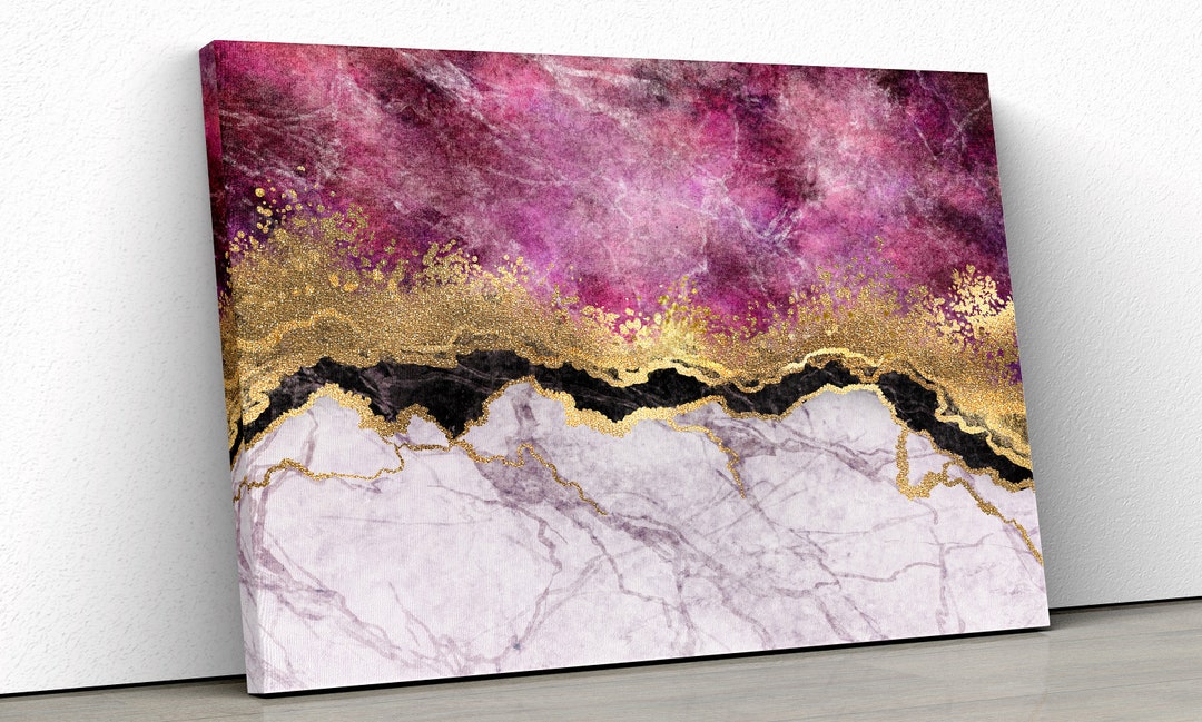 Pink Marble | Gold Foil | Marble Surface | Marble Wall Art | Abstract ...
