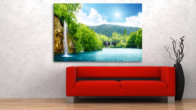 Waterfall Canvas Print | Deep Forest Scenery, Natural Wall Art - Etsy