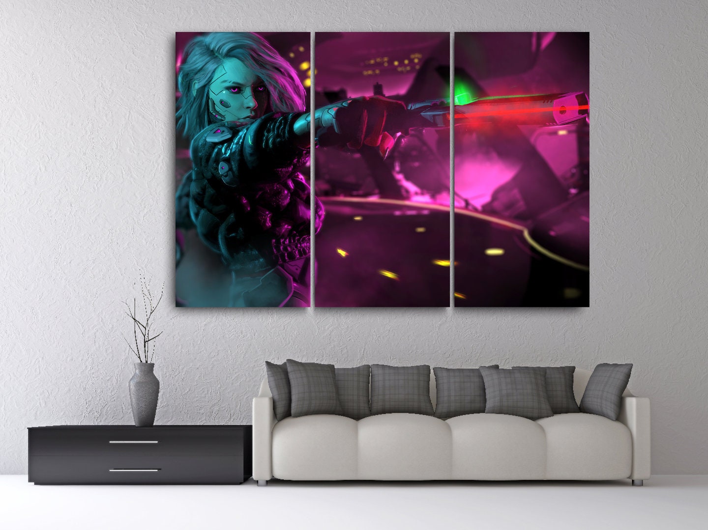 Cyberpunk 2077 Canvas Art | Video Game Room Decor - Etsy