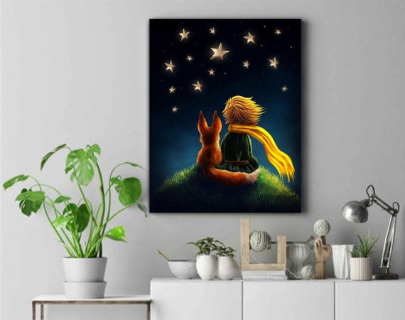 Little Prince Illustration Prince Poster Canvas Wall Art | Etsy