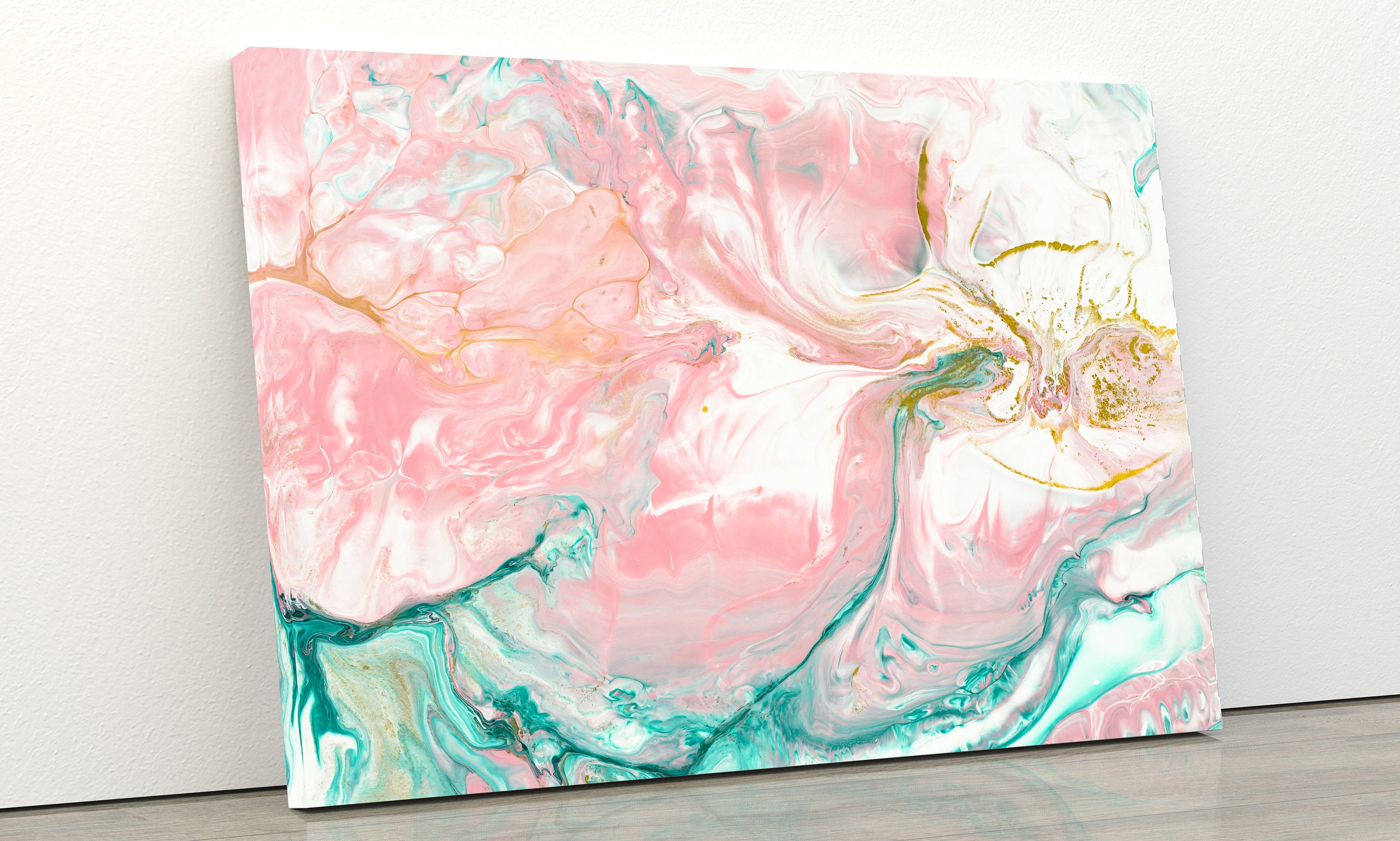 Turquoise Wall Art Pink Decor Turquoise Decor Hand Etsy