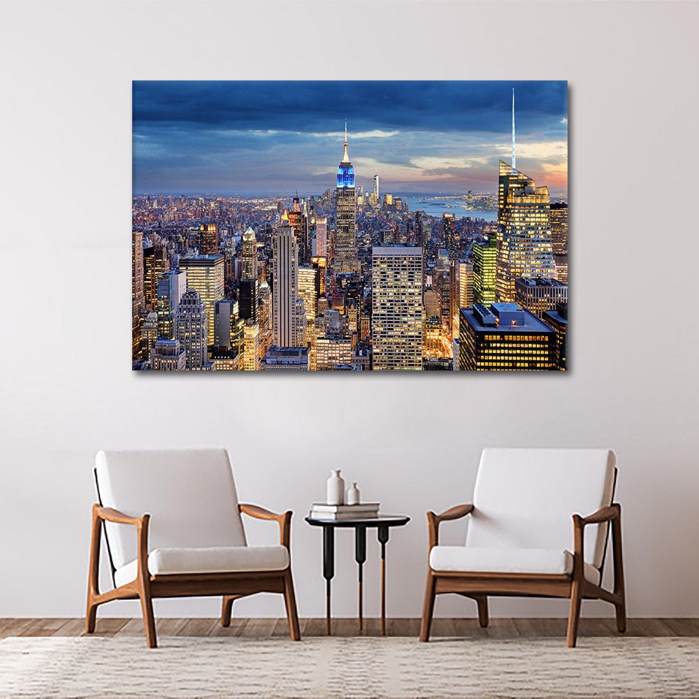 NYC Skyline Canvas Wall Art, New York City Print - Etsy