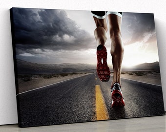 Runner Canvas Print | Dramatic Sky, Active Life Sport Art