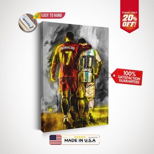 Lionel Messi Cristiano Ronaldo, Trendy Canvas, Cristiano Ronaldo Artwork, Lionel Messi Art Canvas, Sport Canvas Art, Motivation Canvas Gift