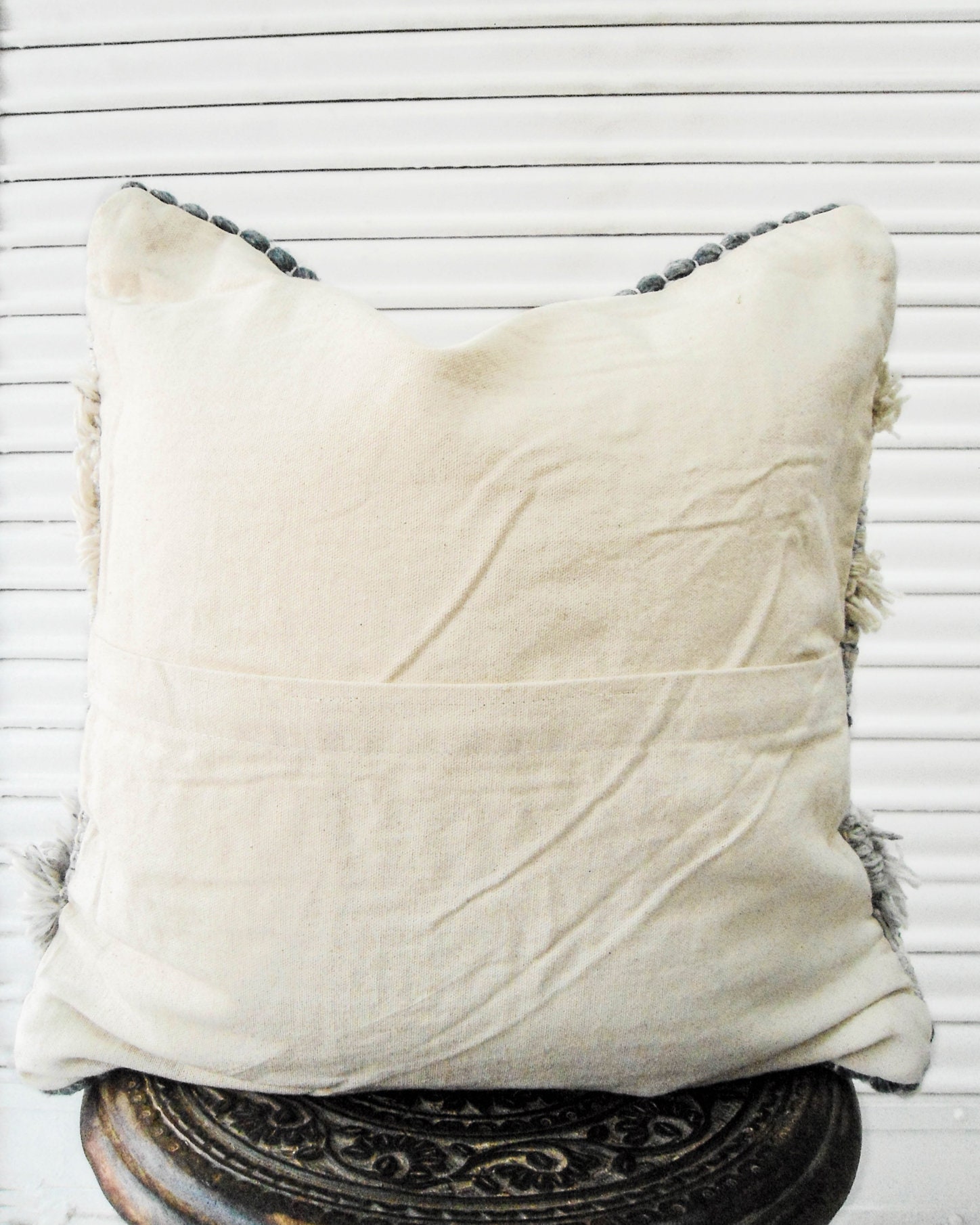 Greige Handmade Pillow Cover Set of 3 18x18 Hand Tufted Etsy