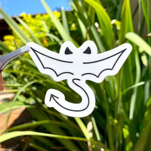 Demon sticker, Demon wings, Laptop sticker, Vinyl sticker, Sticker, Black and white