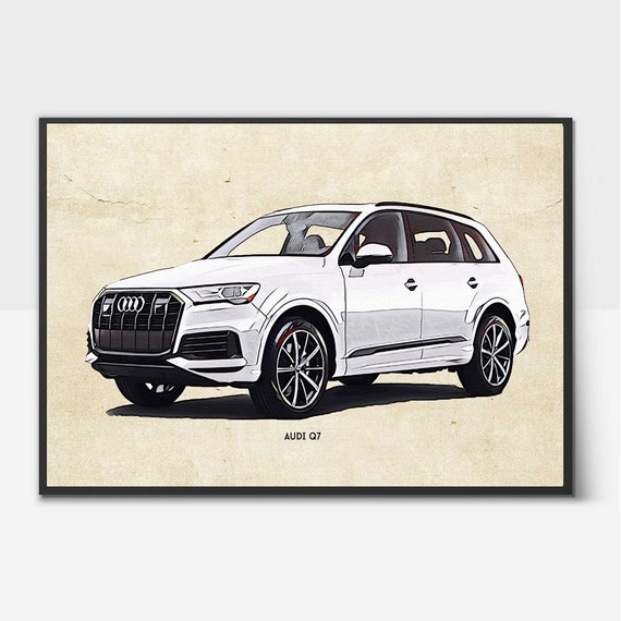 Audi Q7 Car Sketch Printable Wall Art Print Download Digital Etsy