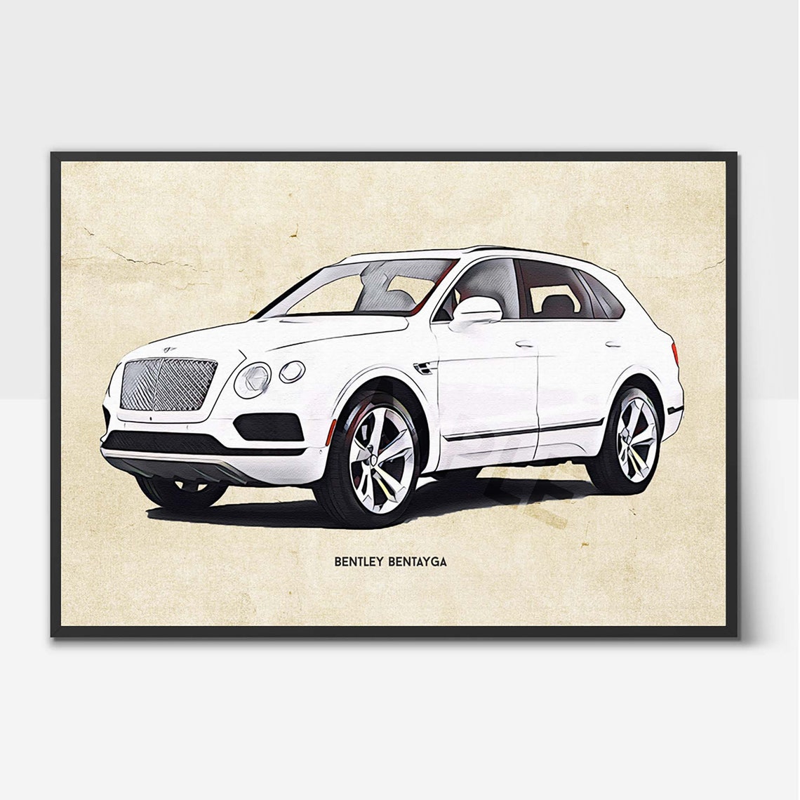 Bentley Bentayga Car Sketch Printable Wall Art Print | Etsy