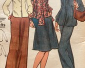 1970s Vogue 9037 Misses 39 Jacket, Pants, Skirt and Shirt Size 14 Bust 36 Vintage Sewing Pattern