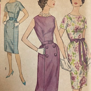 Simplicity 3874 / One Piece Dress / Size 16 Bust 36 / 60s Vintage Sewing Pattern / Uncut