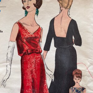 Vogue Special Design 4328 / One Piece Dress with Low Squared Back / Size 12 Bust 32 / 60s Vintage Sewing Pattern / Uncut / Label Included