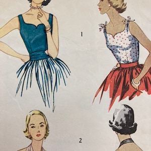 Simplicity 4277 / Misses&#39; Blouse and Cummerbund / Size 12 Bust 30 / MISSING HALTER / 50s Vintage Sewing Pattern