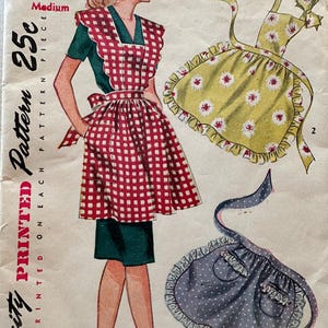 Simplicity 2351 / 40s Apron Size Medium / Vintage Sewing Pattern