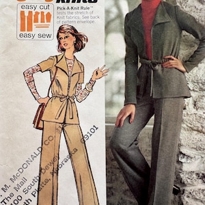 Simplicity 5726 / Jiffy Knits Jacket and Pants / Size 12 Bust 34 / Sewing Pattern