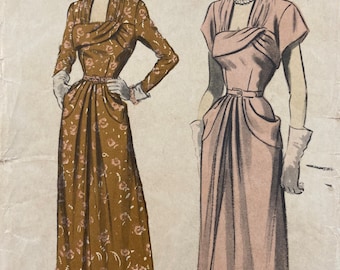 Advance 5223 / 1940s Evening Dress / Size 14 Bust 32 / Vintage Sewing Pattern / Unused