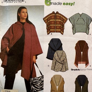 Simplicity 9335 / Misses&#39; Ponchos and Wraps / One Size / 90s Vintage Sewing Pattern