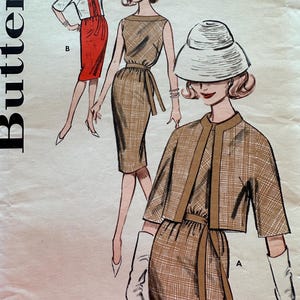 1950s Modern 3/4 Sleeves Jacket Design Sewing Pattern