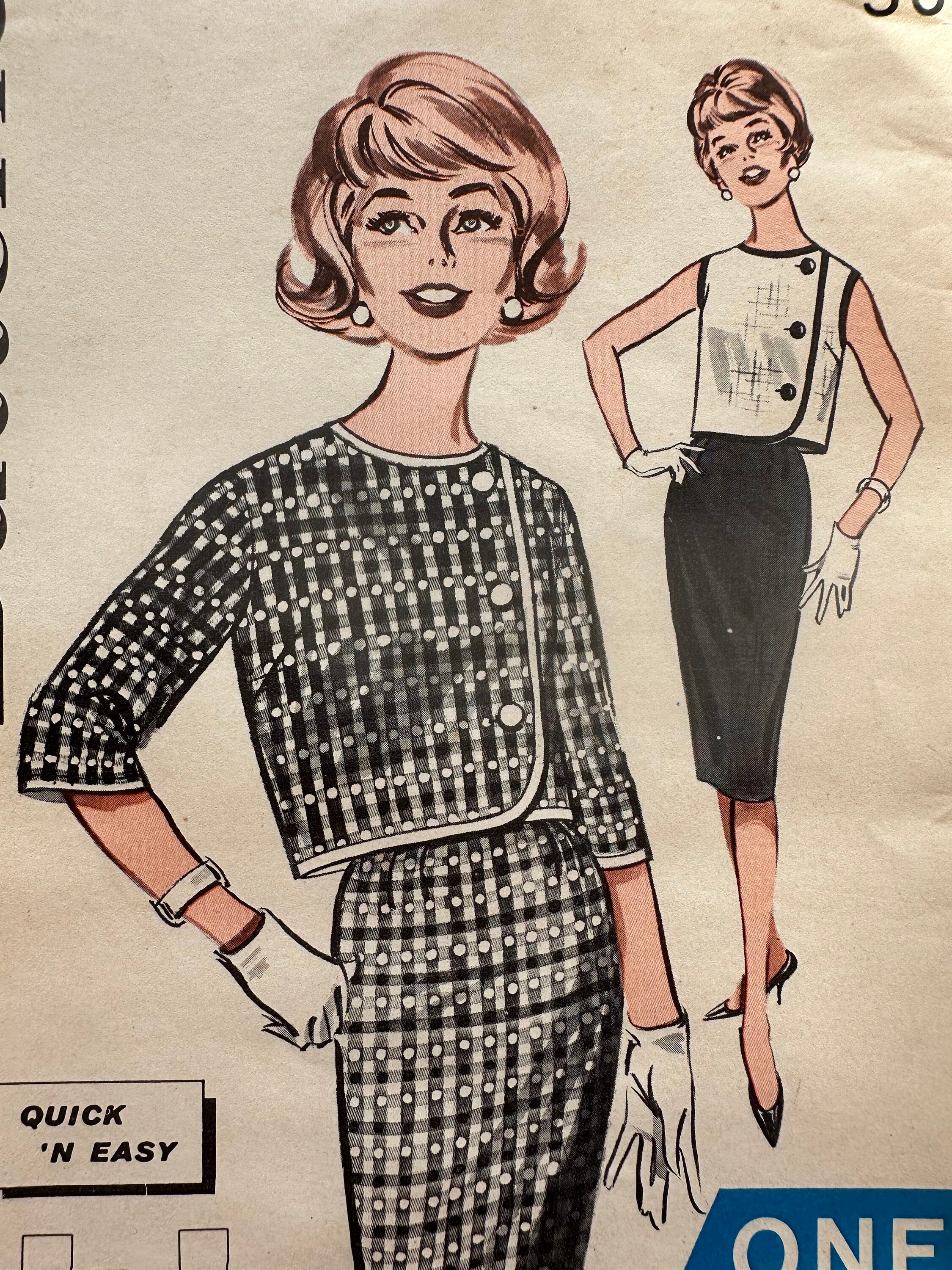 Butterick 9670 / Jacket and Skirt One Yard Pattern / Size 16 Bust 36 ...