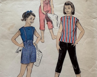 Advance 8009 / Girl's Pants, Shorts and Shirt / Size 12 / 50s Sewing Pattern