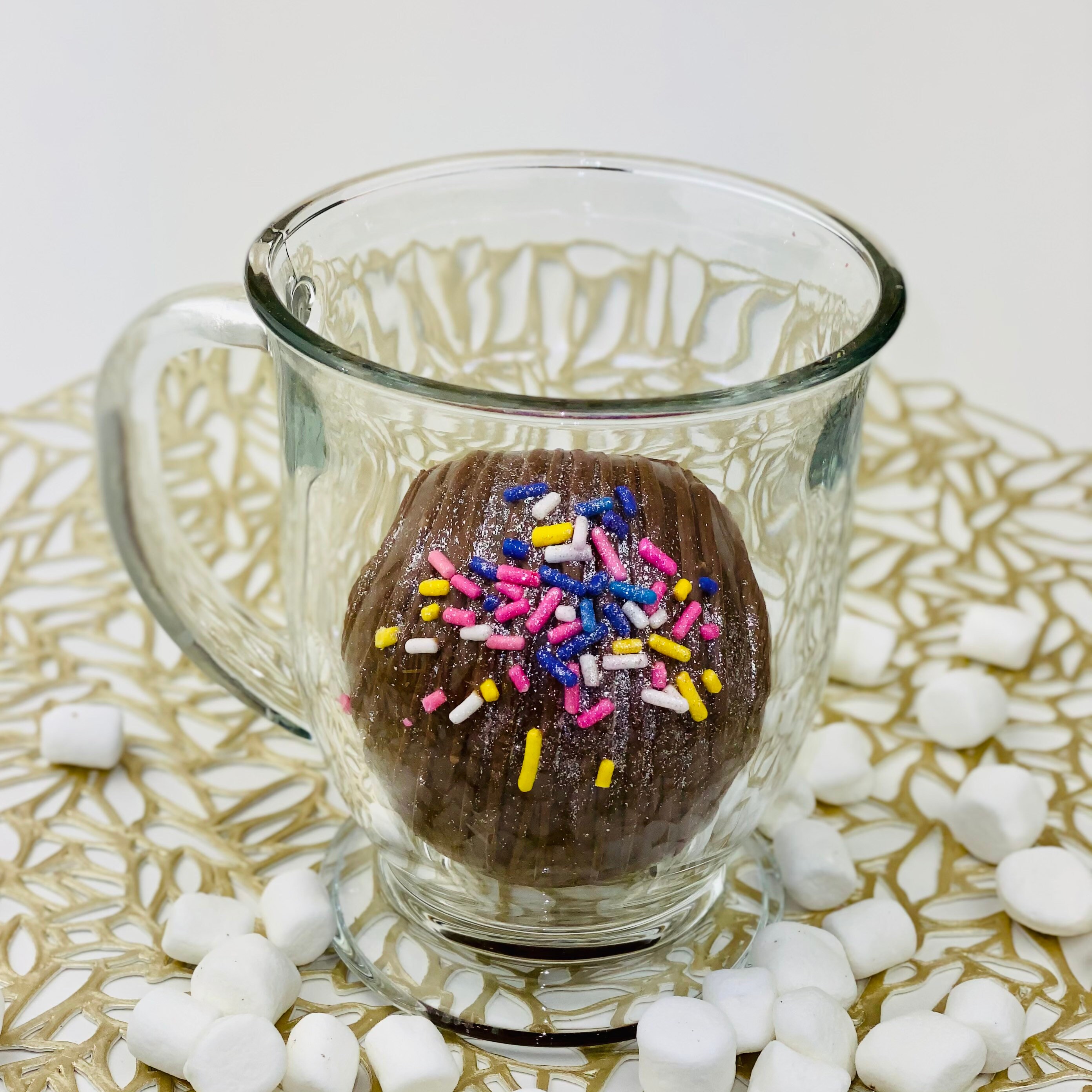hot chocolate bomb with mug