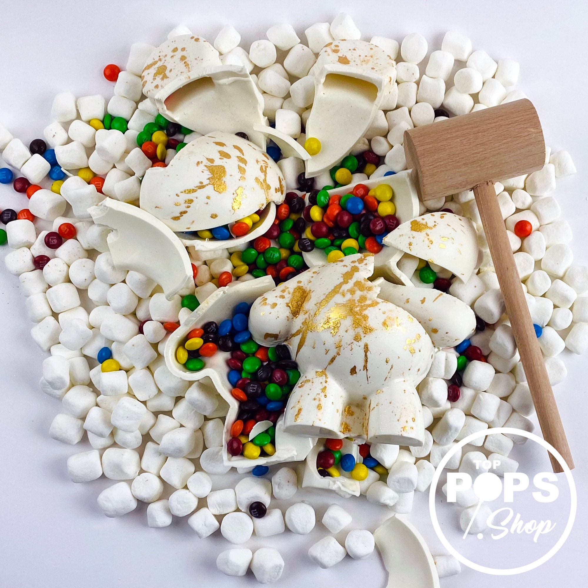 breakable chocolate heart filled with candy