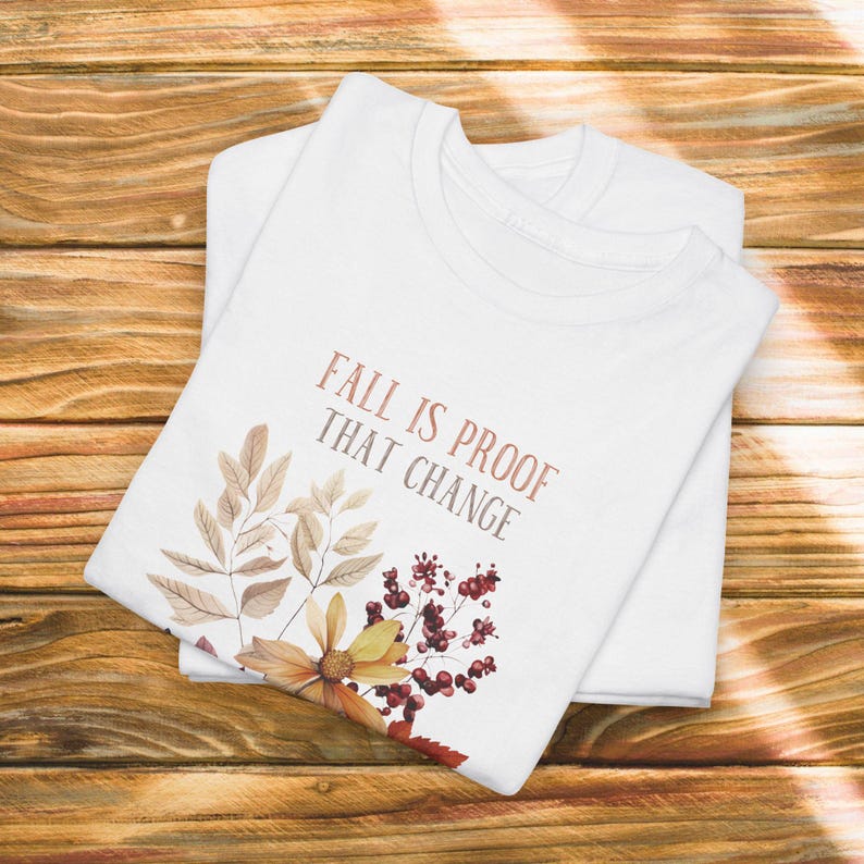 Autumn Blessings Unisex Heavy Cotton Tee, Fall Tshirt, Change is Good