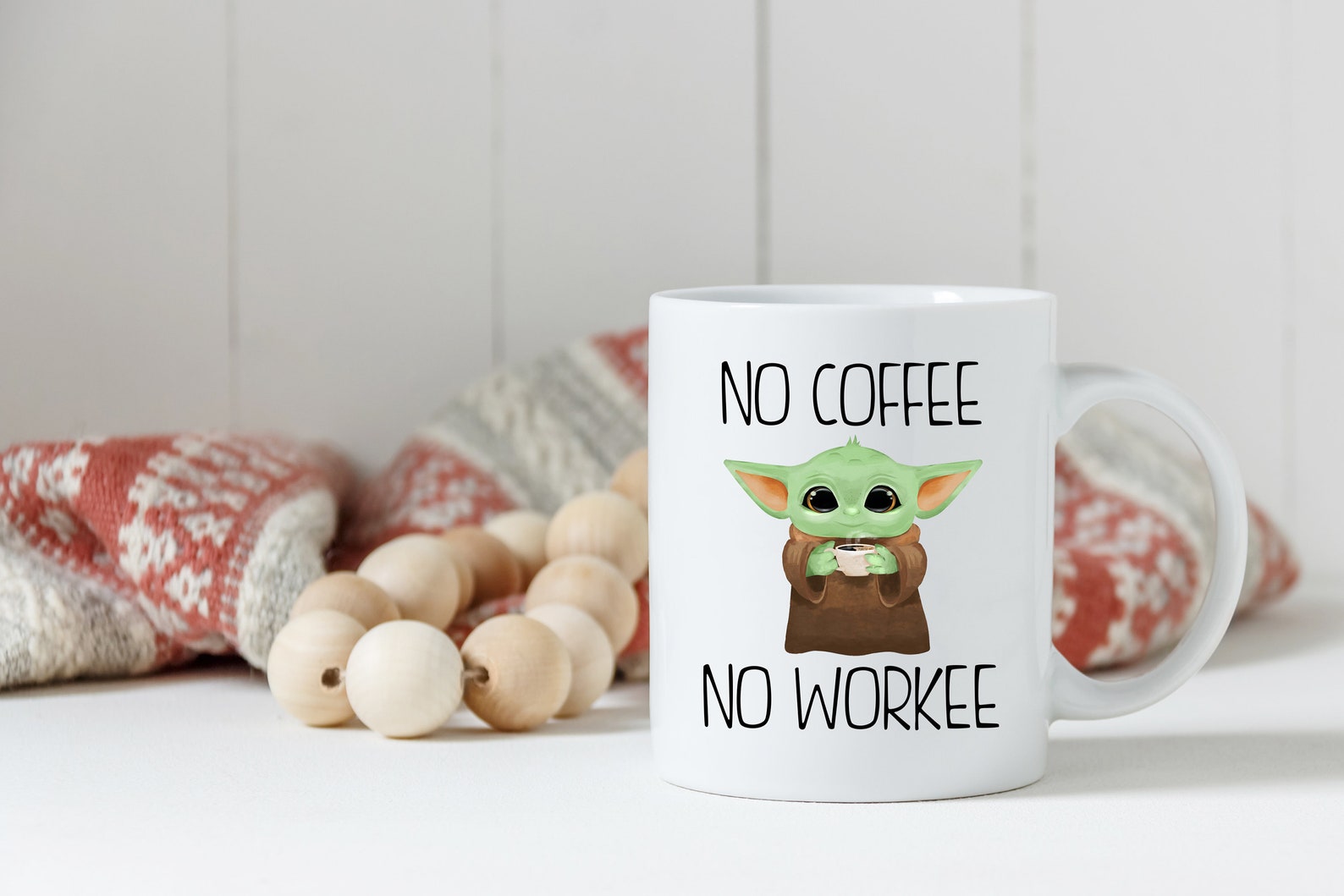 No Coffee No Workee Mug Baby Yoda Star Wars Mandalorian Darth | Etsy